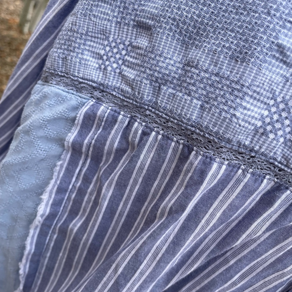 Sundance Blue Patchwork Distressed Oversized Cott… - image 8